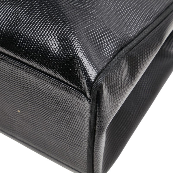 サルヴァトーレフェラガモ ヴァラリボン 型押し トートバッグ ワンショルダーバッグ AU-21/25 30 ブラック レザー レディース Salvatore Ferragamo 【中古】