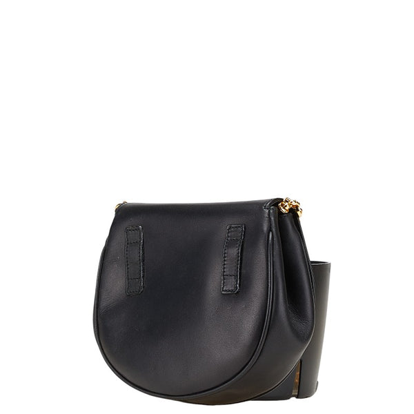 サルヴァトーレフェラガモ ガンチーニ 斜め掛け チェーン ショルダーバッグ AQ214204 ブラック レザー レディース Salvatore Ferragamo 【中古】