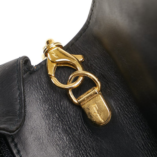 サルヴァトーレフェラガモ ガンチーニ 斜め掛け チェーン ショルダーバッグ AQ214204 ブラック レザー レディース Salvatore Ferragamo 【中古】