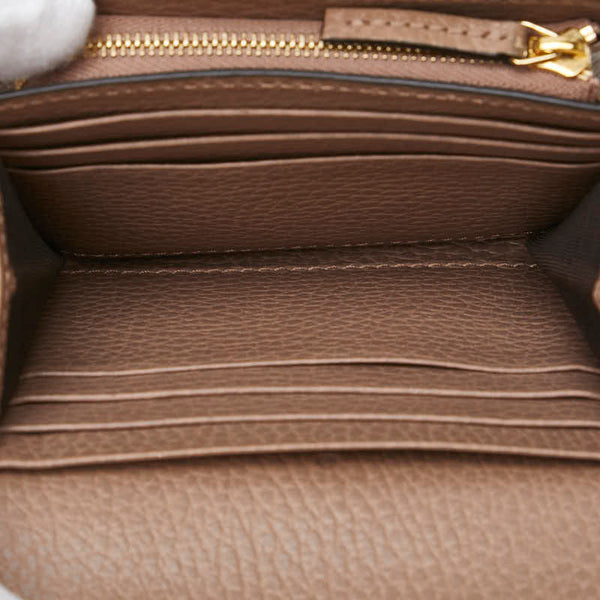 グッチ GGスプリーム ダブルG ミディアム ウォレット 二つ折り財布 598587 ベージュ ピンクベージュ PVC レザー レディース GUCCI 【中古】