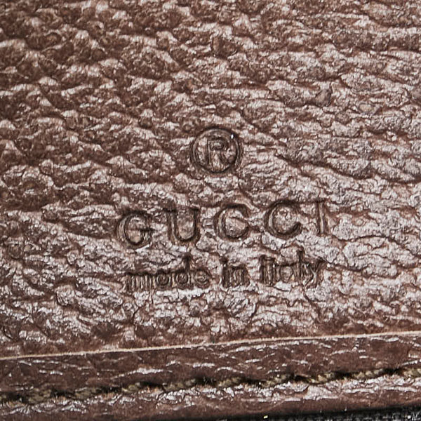 グッチ GGスプリーム GGマーモント オフディア ラウンドファスナー 長財布 ベージュ ブラウン PVC レザー レディース GUCCI 【中古】