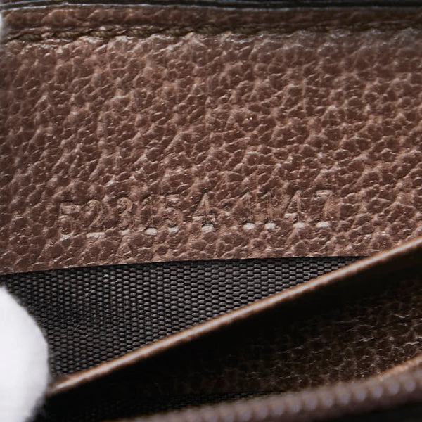 グッチ GGスプリーム GGマーモント オフディア ラウンドファスナー 長財布 ベージュ ブラウン PVC レザー レディース GUCCI 【中古】