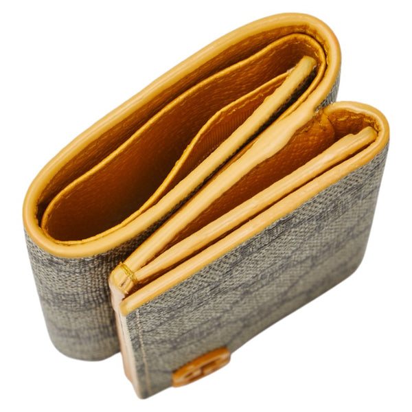 グッチ GGスプリーム 二つ折り財布 768251 ベージュ イエロー PVC レザー レディース GUCCI 【中古】