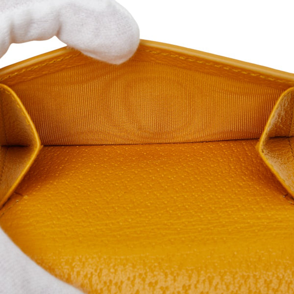 グッチ GGスプリーム 二つ折り財布 768251 ベージュ イエロー PVC レザー レディース GUCCI 【中古】