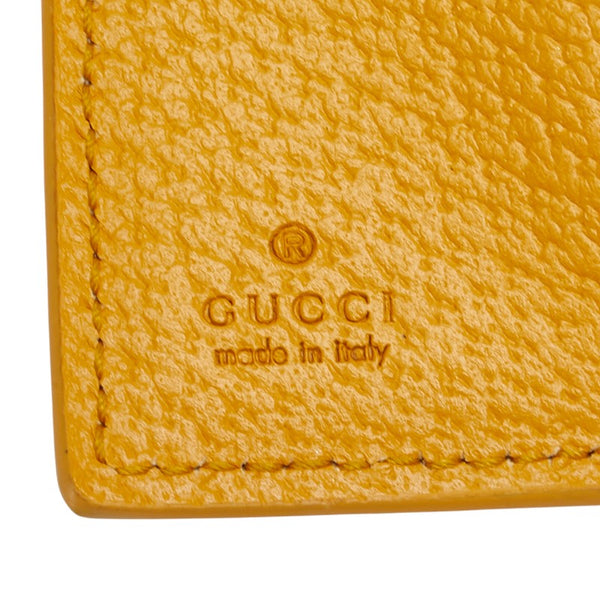 グッチ GGスプリーム 二つ折り財布 768251 ベージュ イエロー PVC レザー レディース GUCCI 【中古】