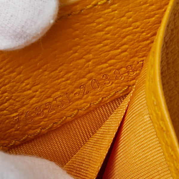 グッチ GGスプリーム 二つ折り財布 768251 ベージュ イエロー PVC レザー レディース GUCCI 【中古】