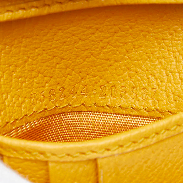 グッチ GGスプリーム 二つ折り財布 768244 ベージュ イエロー PVC レザー レディース GUCCI 【中古】