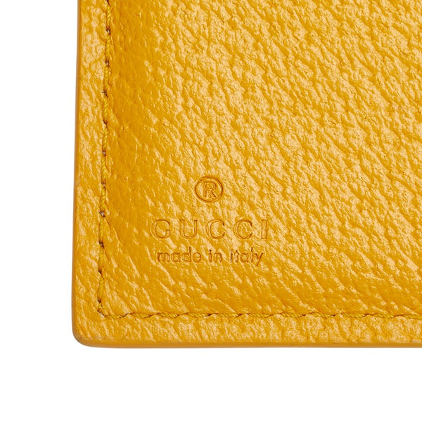 グッチ GGスプリーム 二つ折り財布 768244 ベージュ イエロー PVC レザー レディース GUCCI 【中古】