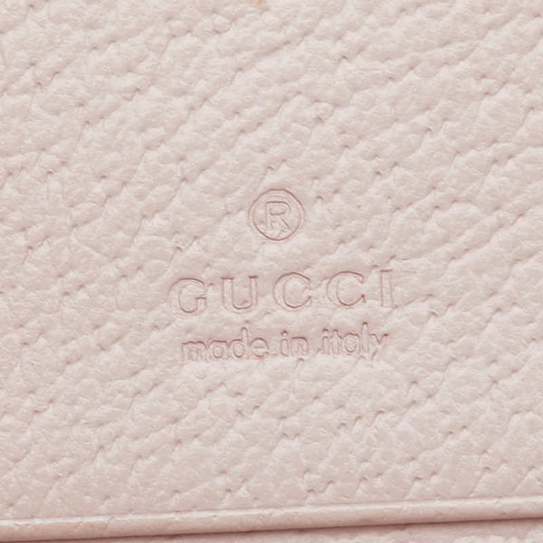 グッチ ジャンボG 二つ折り財布 523155 ピンク ベージュ キャンバス レザー レディース GUCCI 【中古】