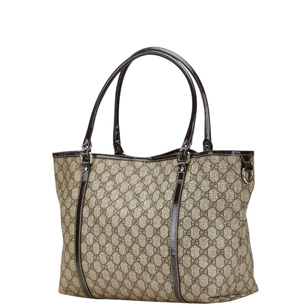グッチ GGスプリーム トートバッグ ショルダーバッグ 197953 ベージュ ブラウン レザー PVC レディース GUCCI 【中古】