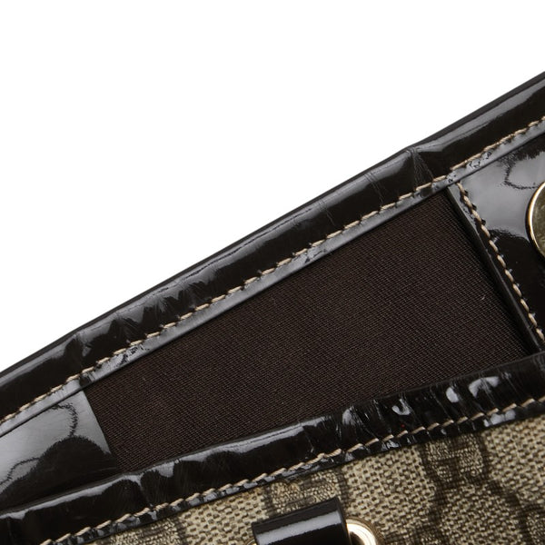 グッチ GGスプリーム トートバッグ ショルダーバッグ 197953 ベージュ ブラウン レザー PVC レディース GUCCI 【中古】