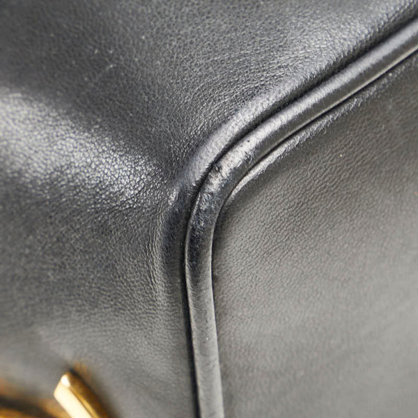 シャネル トリプルココマーク ワンショルダーバッグ ブラック ラムスキン レディース CHANEL 【中古】