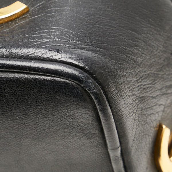 シャネル トリプルココマーク ワンショルダーバッグ ブラック ラムスキン レディース CHANEL 【中古】