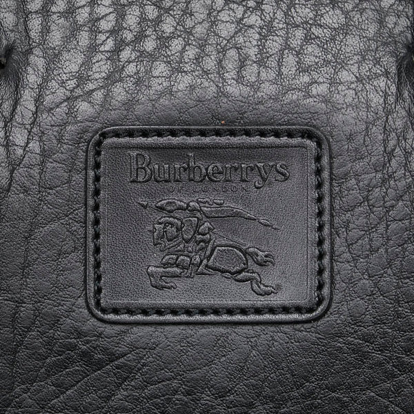 バーバリーズ 裏地チェック ビジネスバッグ ブリーフケース ブラック レザー メンズ Burberrys 【中古】