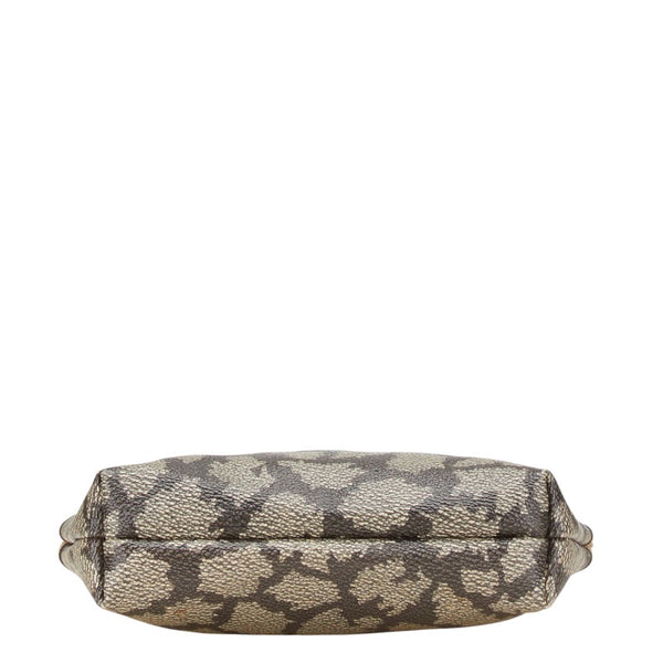 サンローラン ジラフ柄 ポーチ ブラウン ベージュ PVC レザー レディース SAINT LAURENT 【中古】