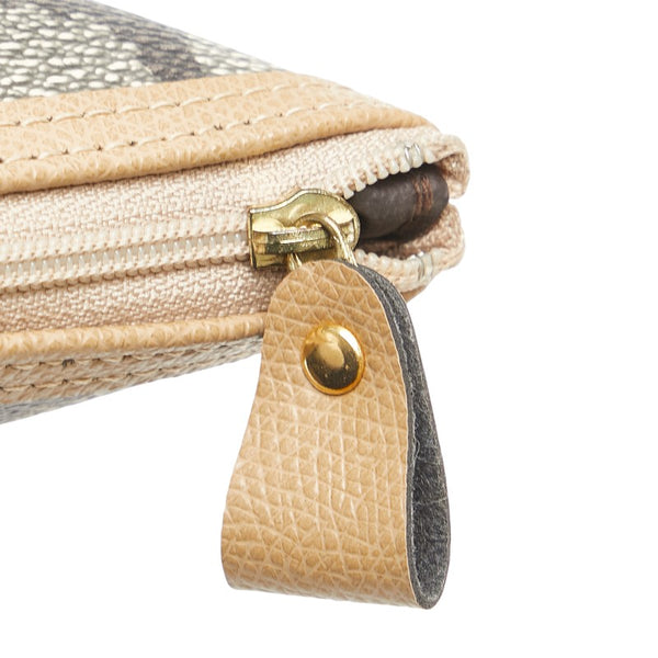 サンローラン ジラフ柄 ポーチ ブラウン ベージュ PVC レザー レディース SAINT LAURENT 【中古】