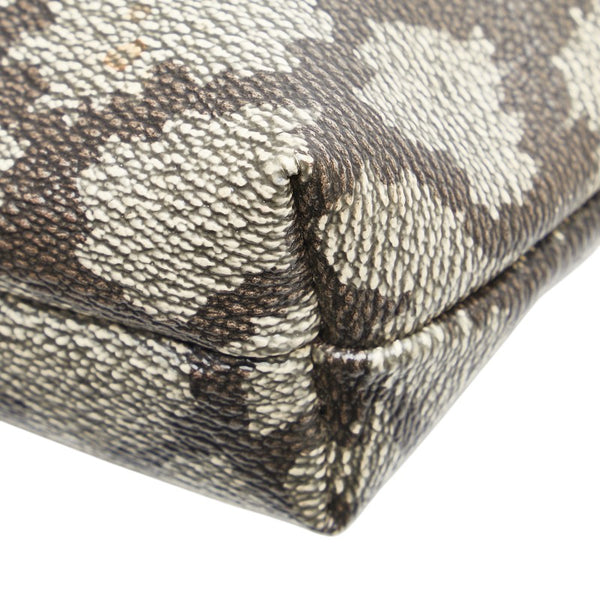 サンローラン ジラフ柄 ポーチ ブラウン ベージュ PVC レザー レディース SAINT LAURENT 【中古】