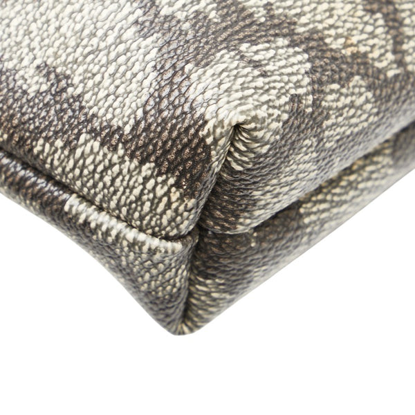 サンローラン ジラフ柄 ポーチ ブラウン ベージュ PVC レザー レディース SAINT LAURENT 【中古】