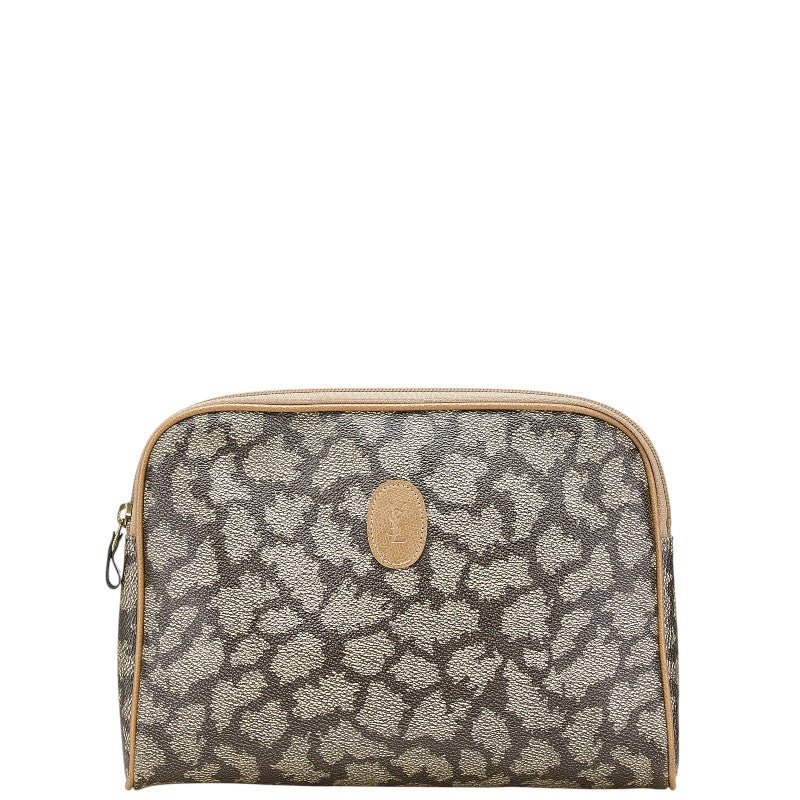 サンローラン ジラフ クラッチバッグ セカンドバッグ ベージュ PVC レザー レディース SAINT LAURENT 【中古】