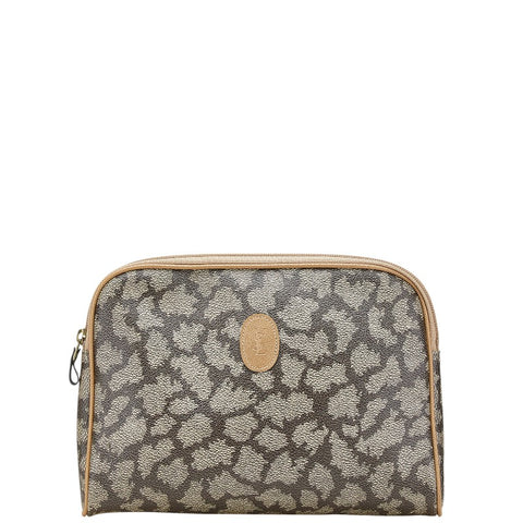 サンローラン ジラフ クラッチバッグ セカンドバッグ ベージュ PVC レザー レディース SAINT LAURENT 【中古】