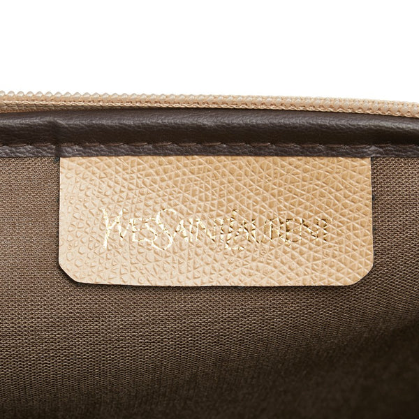 サンローラン ジラフ クラッチバッグ セカンドバッグ ベージュ PVC レザー レディース SAINT LAURENT 【中古】