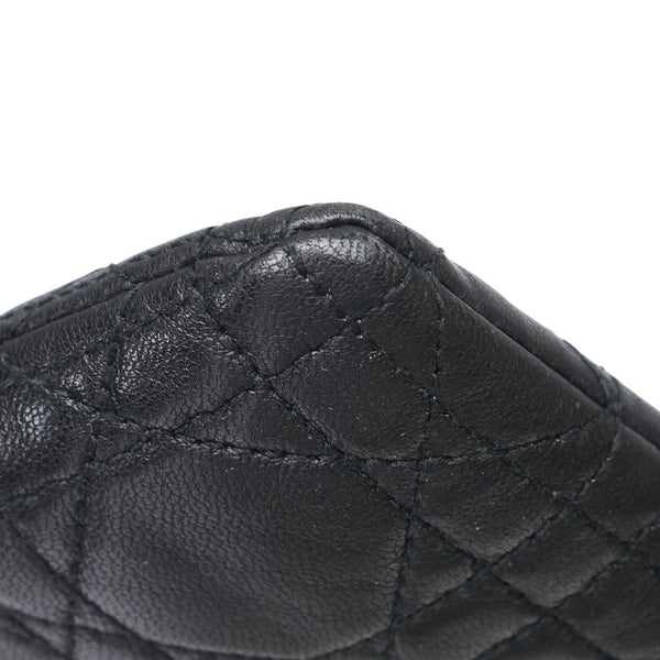 ディオール レディディオール カナージュ コインケース 小銭入れ ブラック レザー レディース Dior 【中古】