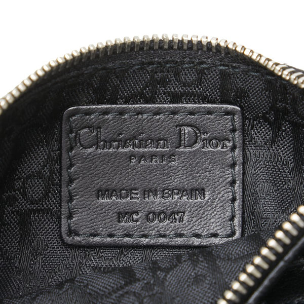 ディオール レディディオール カナージュ コインケース 小銭入れ ブラック レザー レディース Dior 【中古】