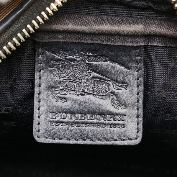 バーバリー ノバチェック ポーチ ベージュ ブラック マルチカラー PVC レザー レディース BURBERRY 【中古】