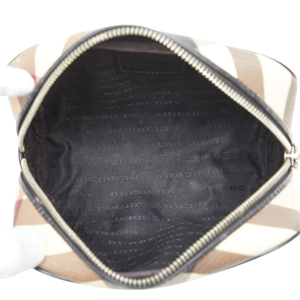 バーバリー ノバチェック ポーチ ベージュ ブラック マルチカラー PVC レザー レディース BURBERRY 【中古】