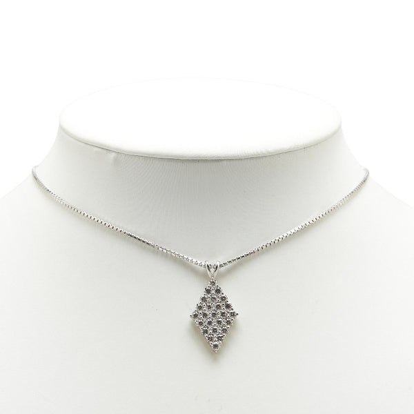 Pt900 プラチナ Pt850 プラチナ ダイヤ2.00ct ひし形 ベネチアンチェーン ネックレス レディース 【中古】