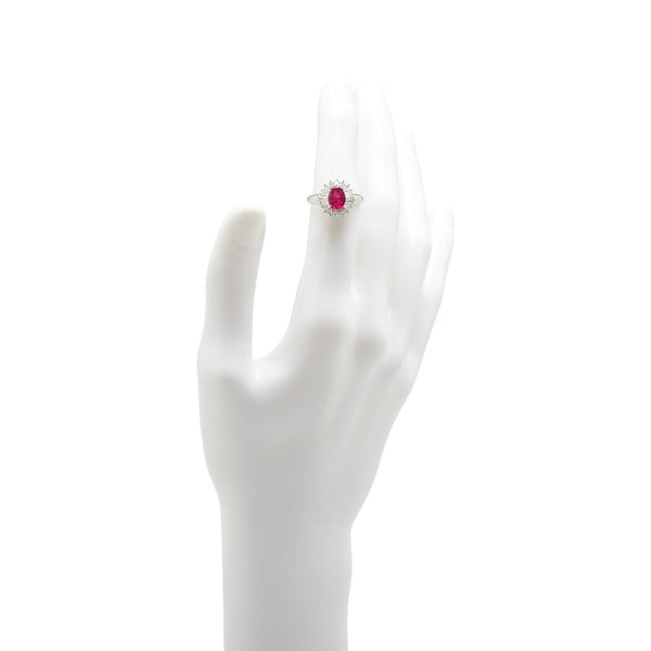 Pt900 プラチナ ルビー1.26ct ダイヤ0.58ct リング 指輪 レディース 12号 【中古】