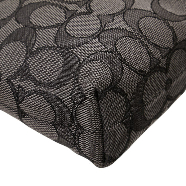 コーチ シグネチャー ショルダーバッグ F39041 グレー ブラック ブルー キャンバス レザー レディース COACH 【中古】