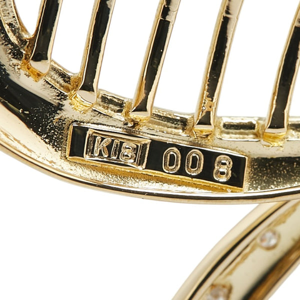 K18YG イエローゴールド ダイヤ0.08ct ペンダント兼用ブローチ レディース 【中古】