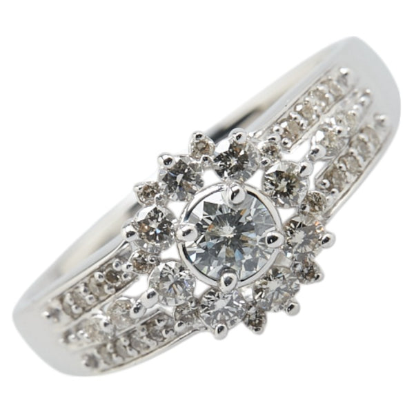 K18WG ホワイトゴールド ダイヤ0.50ct リング 指輪 レディース 11号 【中古】