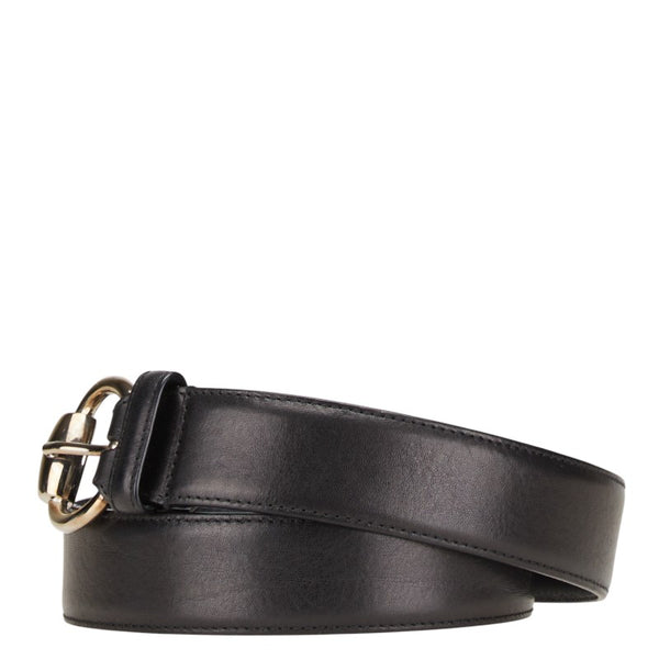 グッチ ベルト 85.34 162942 ブラック レザー メタル メンズ GUCCI 【中古】