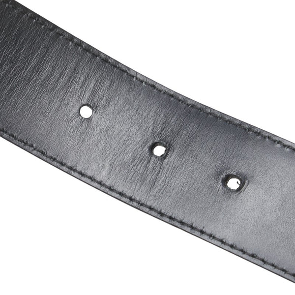 グッチ ベルト 85.34 162942 ブラック レザー メタル メンズ GUCCI 【中古】