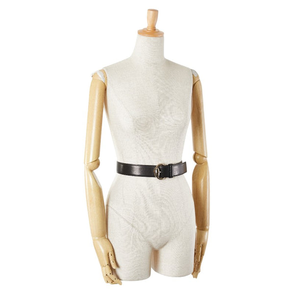 グッチ ベルト 85.34 162942 ブラック レザー メタル メンズ GUCCI 【中古】