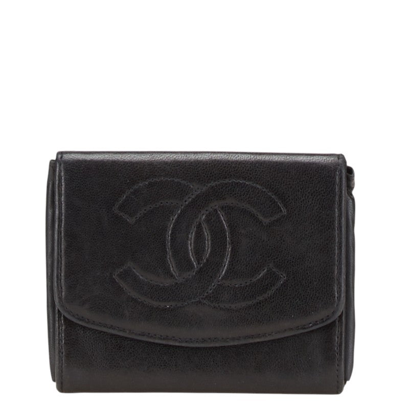 シャネル ココマーク コインケース 小銭入れ ブラック レザー レディース CHANEL 【中古】