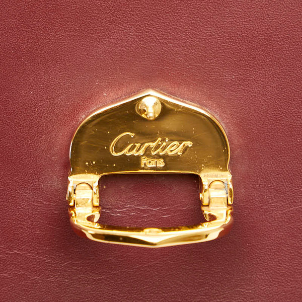 カルティエ マストライン ショルダーバッグ ワインレッド ボルドー レザー レディース CARTIER 【中古】