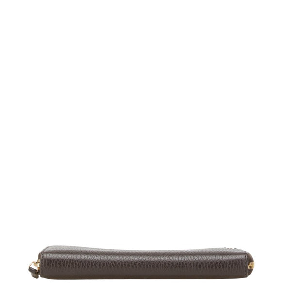 グッチ インターロッキングG 長財布 ラウンドファスナー 449347 ブラウン レザー レディース GUCCI 【中古】