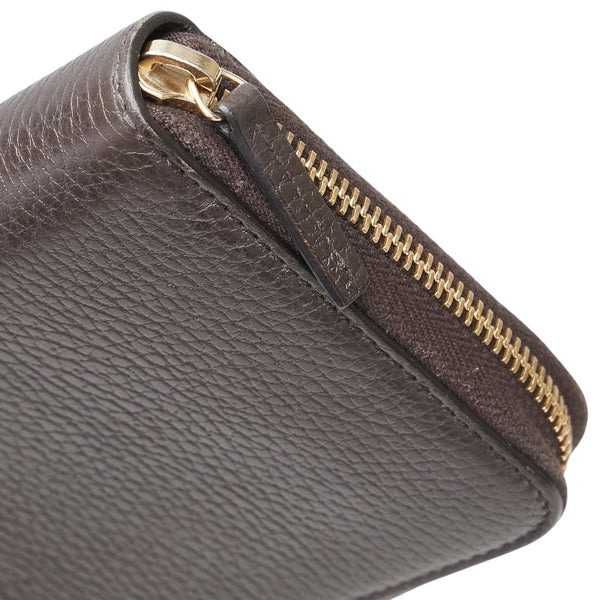 グッチ インターロッキングG 長財布 ラウンドファスナー 449347 ブラウン レザー レディース GUCCI 【中古】