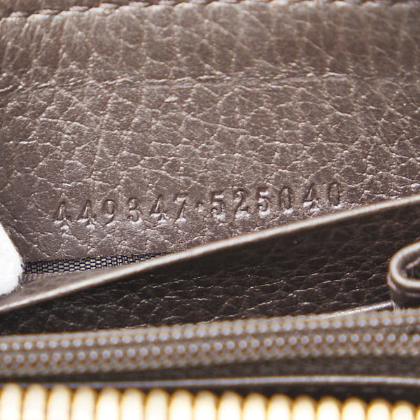 グッチ インターロッキングG 長財布 ラウンドファスナー 449347 ブラウン レザー レディース GUCCI 【中古】