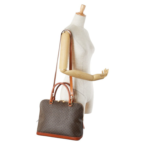 セリーヌ マカダム ハンドバッグ ショルダーバッグ 2WAY ブラウン PVC レザー レディース CELINE 【中古】