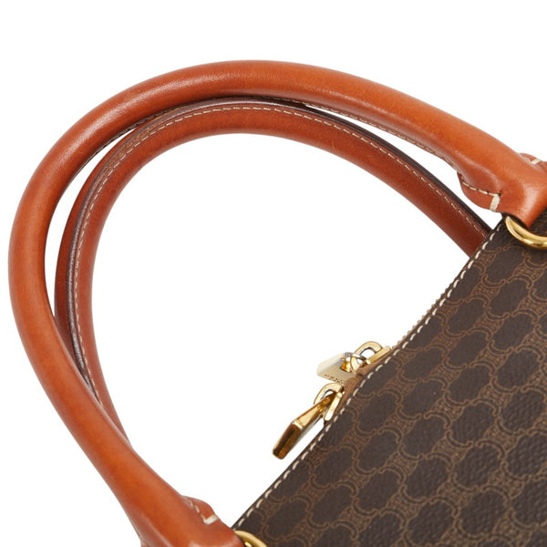 セリーヌ マカダム ハンドバッグ ショルダーバッグ 2WAY ブラウン PVC レザー レディース CELINE 【中古】