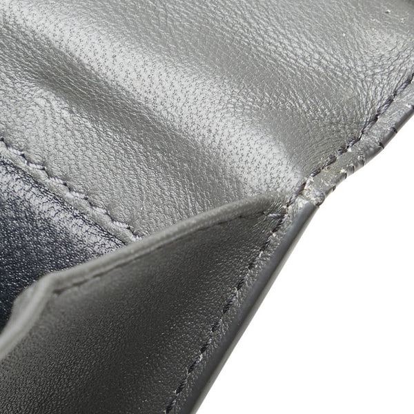 ボッテガヴェネタ イントレチャート 二つ折り財布 長財布 ブラック グレー レザー レディース BOTTEGAVENETA 【中古】