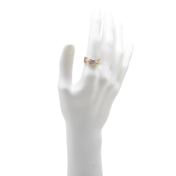 K18PG ピンクゴールド K18YG イエローゴールド ダイヤ0.15ct 田中貴金属 リング 指輪 レディース 13.5号 【中古】