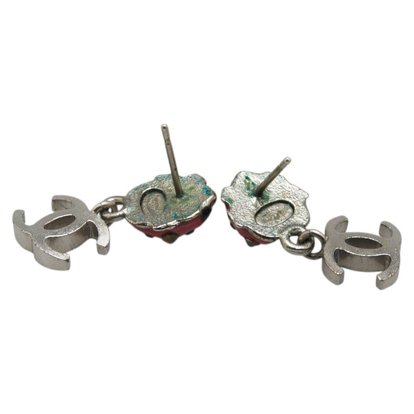 シャネル ココマーク てんとう虫 ピアス シルバー レッド メタル レディース CHANEL 【中古】