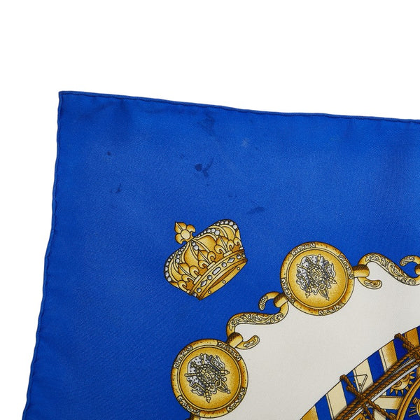 エルメス カレ90 LES TAMBOURS タンブールの太鼓 スカーフ ブルー マルチカラー シルク レディース HERMES 【中古】