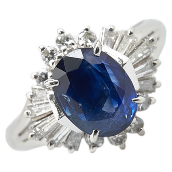 Pt900 プラチナ サファイア2.50ct ダイヤ0.57ct リング 指輪 レディース 11.5号 【中古】