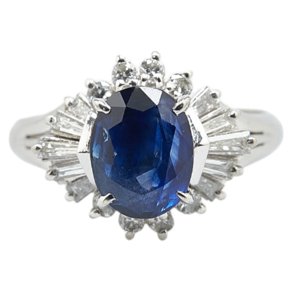 Pt900 プラチナ サファイア2.50ct ダイヤ0.57ct リング 指輪 レディース 11.5号 【中古】